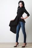 Crepe Mock Neck Asymmetrical Peplum Top