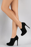 Liliana Suede Pleated Almond Toe Heeled Booties