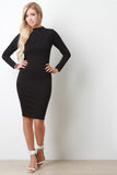 Funnel Neck Bodycon Midi Dress