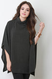 Soft Knit Turtleneck Poncho Top