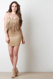 Suede Fringe Sleeveless Bodycon Mini Dress