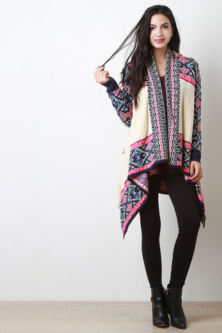 Multicolor Tribal Handkerchief Cardigan