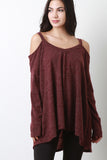 Cold Shoulder V-Neck Cozy Sweater Top