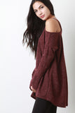 Cold Shoulder V-Neck Cozy Sweater Top