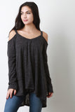 Cold Shoulder V-Neck Cozy Sweater Top