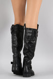 Dollhouse Triple Buckled Strap Riding Knee High Boots