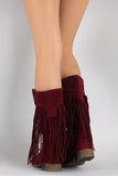 Liliana Suede Long Fringe Western Riding Boots