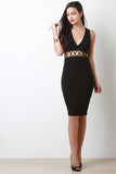 Criss-Cross Cage Waist Midi Dress