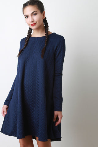 Jacquard Knit A-Line Dress