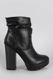 Breckelle Slouchy Lug Sole Chunky Heeled Ankle Boots