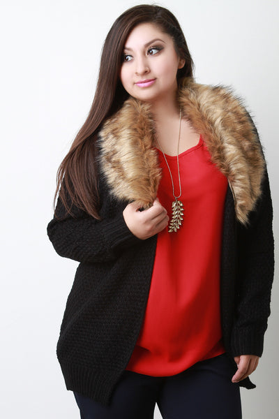 Knitted Faux Fur Cardigan – Lady RDPH