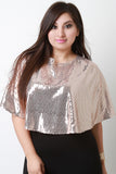 Sequined Poncho Crop Top