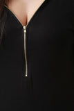 Hooded Zip Up Ribbed Tunic Dress