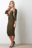 Open Anterior and Posterior Lace Midi Dress