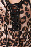 Lace Up Cheetah Dress