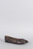 Breckelle Python Pointy Toe Ballet Flat