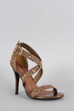 Dollhouse Glitter Crisscross Open Toe Heel