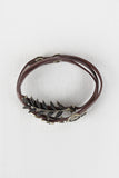 Leaf Vegan Leather Wrap Bracelet