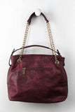 Distressed Sliding Chain Handle Hobo Bag