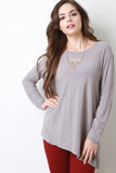 Asymmetrical Hem Long Sleeves Top