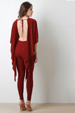 Open Back Draping Cape Jumpsuit