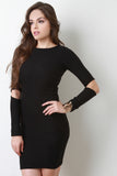 Slit Elbow Wool Knit Dress