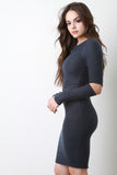 Slit Elbow Wool Knit Dress