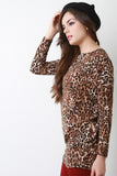 Leopard Long Dolman Sleeves Top