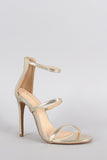 Liliana Metallic Triple Straps Single Sole Heel