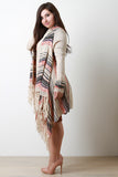 Knitted Handkerchief Fringe Cardigan