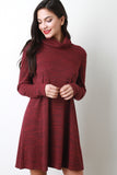 Turtleneck Shift Sweater Dress