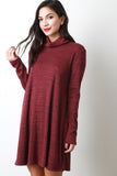 Turtleneck Shift Sweater Dress