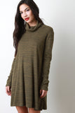 Turtleneck Shift Sweater Dress