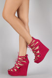 Liliana Strappy Corset Lace Up Platform Wedge