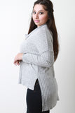 Cowl Neck Long Sleeves High Low Sweater Top