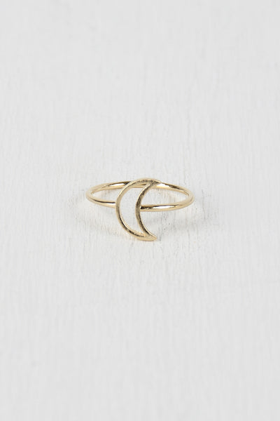 Cutout Crescent Moon Ring