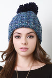 Fold Up Pom Knitted Beanie