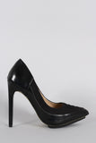 Stitched Trim Pointy Toe Stiletto Pump