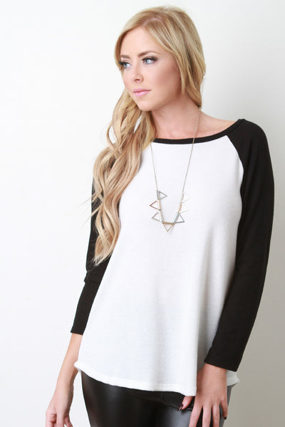 Two Tone Raglan Baseball Top