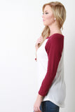 Two Tone Raglan Baseball Top