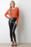 Lace Up Sides Vegan Leather Leggings