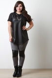 Vegan Leather Tee Top