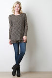 Diamond Knit Lace Trim Sweater