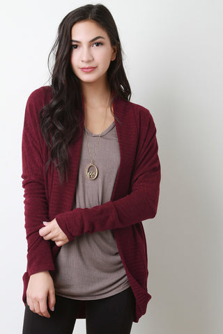 Ribbed Trim Cardigan