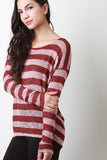 Loose Knit Striped Long Sleeve Top