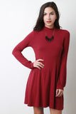 Mock Neck Long Sleeve Dress