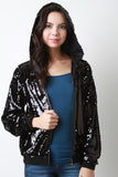 Sequined Hoodie Jacket