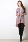 Marled Thermal Knit Long Cardigan