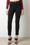 High Rise Black Taper Denim Jeans